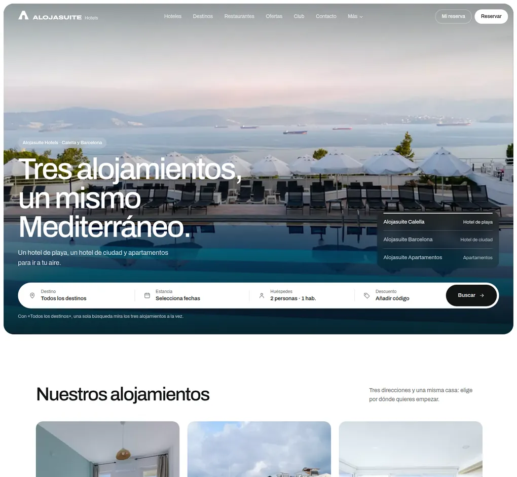 Web de Alojasuite Hotels